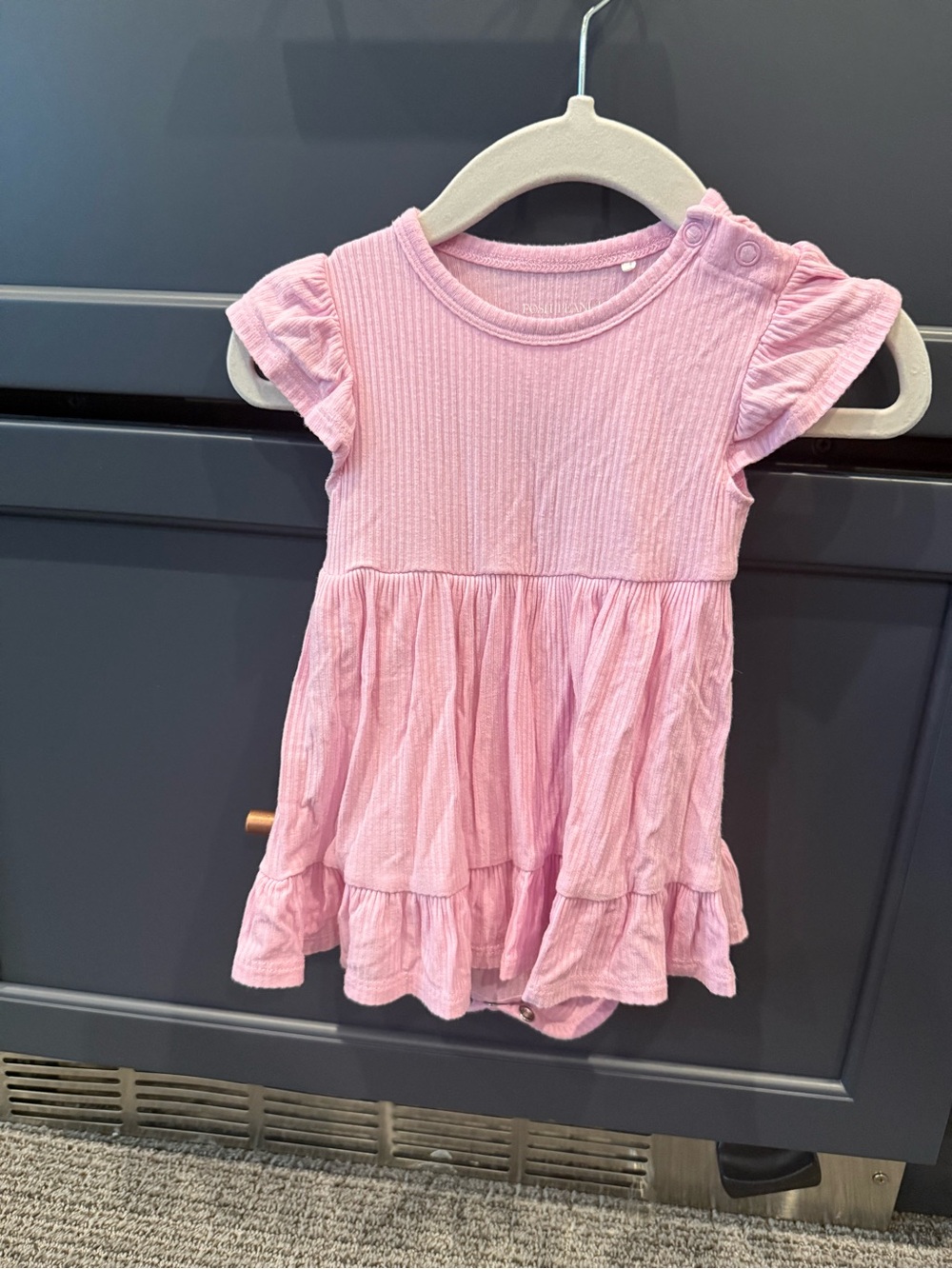 Posh Peanut Pink Ruffle Dress Bodysuit
